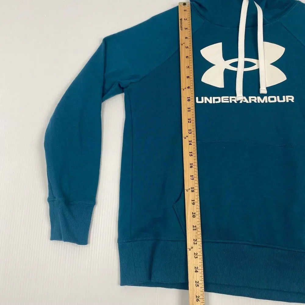 Under Armour Women's‎ Rival Fleece Logo Hoodie Green Size S Cotton Sweater New
